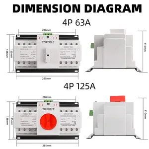 ATS 4P 63A 125A điện kép tự động chuyển đổi chuyển đổi ac380v MCB tự động chuyển đổi bộ phận ngắt mạch không bị gián đoạn điện PC loại - Product Image 6