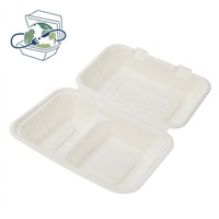 Boîte à lunch durable en canne à sucre avec logo personnalisable, conteneur alimentaire pour emballages à emporter