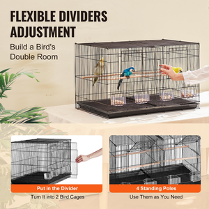 <b>Bird</b> Cage Iron Parrot Cage <b>Bird</b> Breeding Cage with Doors Perches for Parrots Parakeets Cockatiels Budgies Conures Quaker - Product Image 2