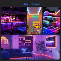 Décoration Lumineuse d'Ambiance Intérieure LED pour Noël, Bandeau 5050 RGB Intelligent avec Contrôle APP, en PVC, 5M/10M, Bande Lumineuse USB 5V pour TV
