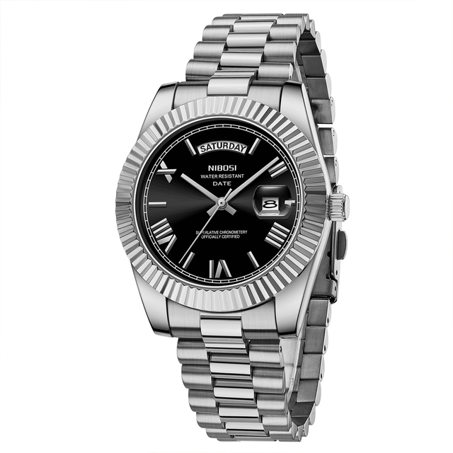 US Local Stock NIBOSI 2628 Wristwatch Solid Stainless Steel Strap Casual Charm Quartz Classic Men Life Waterproof Watches