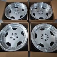 Jantes en alliage de style vintage à motif maillé 17 pouces 5X112 avec lèvre extérieure polie et déport profond pour Mercedes Benz Oldtimer W123 W124 R129