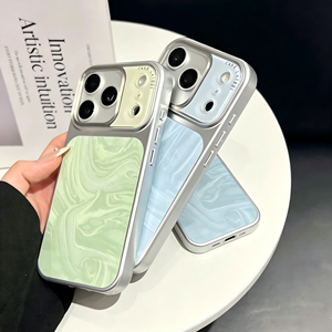 Funda para <span class=keywords><strong>iPhone</strong></span> 17 Pro Max/14/15 con Diseño de Ondas de <span class=keywords><strong>Agua</strong></span> y Orificios Grandes, Acrílica, de Alta Estética, con Función Antihuellas, Novedad 2026 - Product Image 4