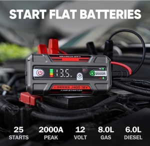 ConnectMax Tech J400 arrancador de batería de litio portátil 2000A con pantalla digital inteligente para camiones diésel de 8,0 litros a gas de 6,0 litros - Product Image 5