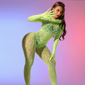 Sexy Langarm-Netzstrumpfanzug für Damen mit Aushöhlungen, Dessous im europäischen und amerikanischen Stil, Großhandel - Product Image 2