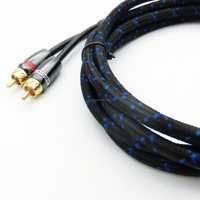 Câble audio haute fidélité RCA tressé à paire torsadée RCA vers RCA pour voiture, câble micro auxiliaire de haute qualité, mâle-mâle en métal