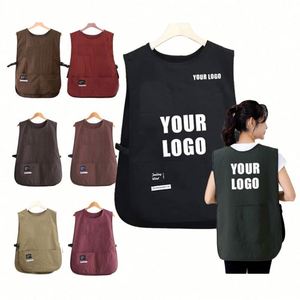 Chaleco Ajustable en Oferta, Delantal de Cocina Antisalpicaduras, Ropa de Trabajo para Catering, Chaleco de Barista, Estilo Unisex con Logotipo Personalizado - Product Image 1