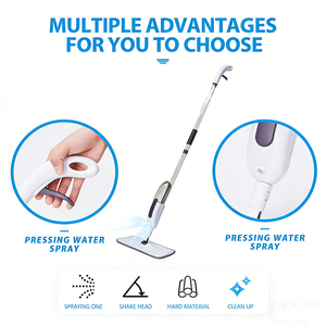Mop Spray con Bottiglia Ricaricabile, Rotazione a 180°, Manico in Acciaio Inox da 120cm, Panno in Microfibra Rimovibile da 37cm, per Pulizia a Secco e Umido - Product Image 2
