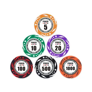 YH Original Factory Cheap New Style Stars Metal 14g Clay Poker Chip Set