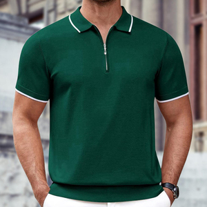 <span class=keywords><strong>Polo</strong></span> de Punto Ligero de Verano para Hombre, <span class=keywords><strong>Polo</strong></span> de Punto con Media Cremallera Transpirable, <span class=keywords><strong>Polo</strong></span> Informal con Estampado Sólido, <span class=keywords><strong>Polo</strong></span> Elegante para Negocios - Product Image 2