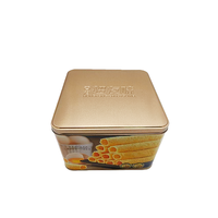 Boîte à gâteau dorée en gros d'usine, boîte métallique personnalisée de qualité alimentaire pour biscuits, chocolat et stockage alimentaire