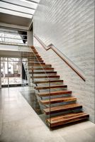 Moderne USA Kanada Standard Metall Holz Indoor Gerade Treppe Stahl Wirbelsäulen balken Floating Solid Design für Küche für Villa
