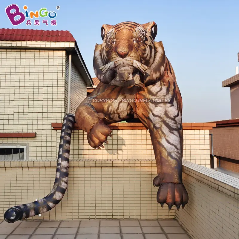 거대한 3 미터 높은 풍선 현실적인 호랑이 야외 건물 장식 큰 동물 마스코트