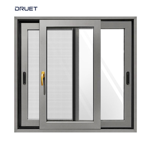 Fenêtres coulissantes modernes <span class=keywords><strong>DRUET</strong></span> en alliage d'aluminium avec verre trempé pour balcon - Conception coulissante - Product Image 3