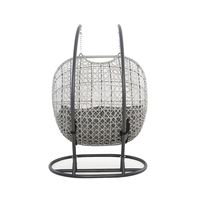 Fauteuil suspendu de patio, chaise balançoire œuf en osier pour balcon, chaise à bascule double en rotin pliable pour jardin avec coussin