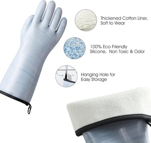 Gants longs de cuisine en silicone, résistants à la chaleur et au froid, pour la cuisson, le barbecue, la protection ESD industrielle, haute température, Nomex Pro, pour four - Product Image 2