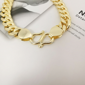 AU750 bracciale da uomo con ciondolo a catena braccialetti in oro puro giallo 18 carati gioielleria raffinata nuovo arrivo cinese alla moda oro reale 18 carati - Product Image 4