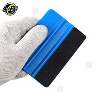 CLEZE Raclette en plastique et feutre de 4 pouces, outils essentiels pour l'application de films vinyle sur voiture, pour une pose réussie des films automobiles