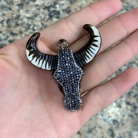 En gros Nouvelle Mode Strass Corne De Vache Animal Pendentif Charmes