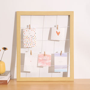 Cadres <span class=keywords><strong>photo</strong></span> en papier pour bricolage en bois massif <span class=keywords><strong>avec</strong></span> clip en <span class=keywords><strong>corde</strong></span> de chanvre Décoration murale suspendue colorée pour la maison pour l'affichage de photos - Product Image 1