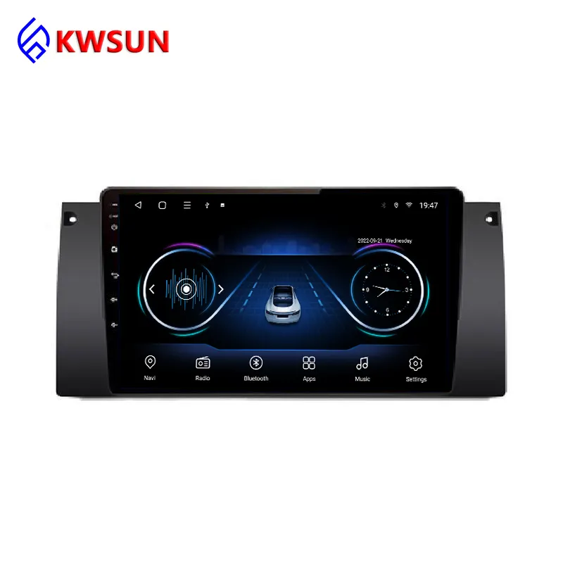 Multimedia Sistem Audio Android untuk 5 Seri BMW E39 X5 E53 1996-2003 GPS Stereo Pemutar Video Mobil DVD