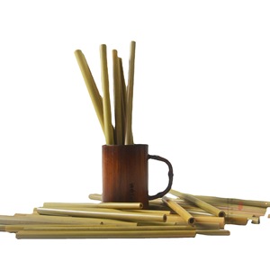 Active Run <b>Bamboo</b> <b>Straws</b> Round 20cm Natural Eco Friendly Drinking <b>Straws</b> For Tea And Beverage - Product Image 5