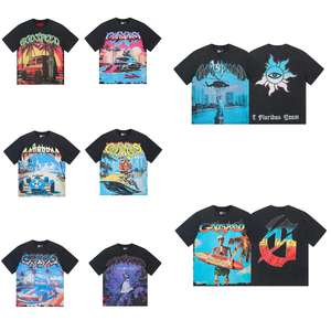 スケートボードゴッドスカイラインスカルスピーディプリントメンズグラフィックTシャツ100%コットンジャージーエコフレンドリーヴィンテージボクシーヒップホップストリートウェア - Product Image 1