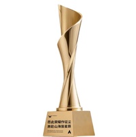 Trophées professionnels personnalisés en forme de microphone électroplaqué pour les concours de débats et les concours de discours