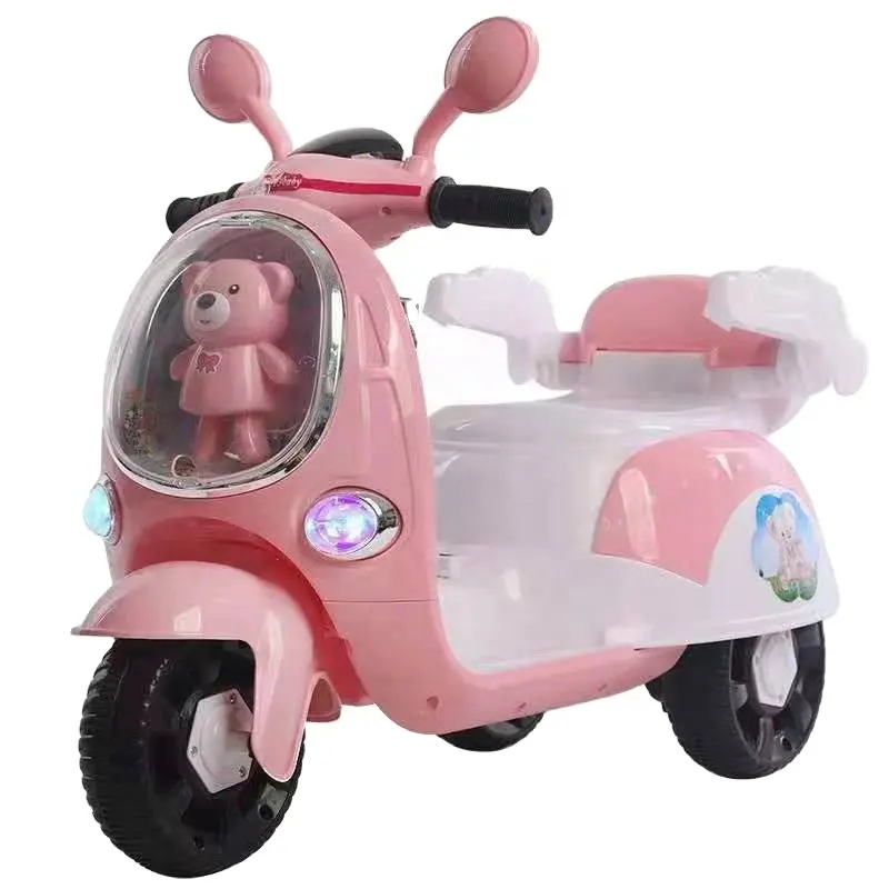 جميل الدب يمكن إخراج البطارية بالطاقة ألعاب أطفال ركوب على سيارة نمط دراجة نارية دراجة نارية كهربائية للأطفال