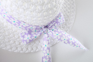 Vestido de Verano Casual de Algodón para Bebé Niña con Estampado Floral, Largo hasta la Rodilla, con Lazo Grande y Sombrero de Paja - Venta al por Mayor - Product Image 6