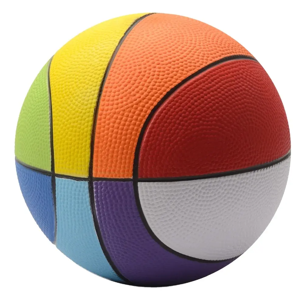 Balones de baloncesto de entrenamiento profesional para niños, materiales de PU no tóxicos, baloncesto arcoíris para niños