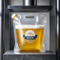 Sac de transport pliable et léger en plastique transparent de 2 L avec bec verseur pour eau ou alcool, idéal pour le stockage et le transport