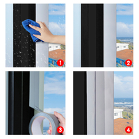 Cinta Adhesiva Resistente al Viento de 180 Micras, Removible sin Residuos, Fácil de Rasgar, Resistente a los Rayos UV, 30 Días, para Ventanas, Renovación, Sellado Interior contra Corrientes de Aire