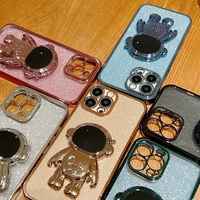 Nouvelle coque d'astronaute antichoc pour iPhone support pliable housse de téléphone portable bling pour iPhone 13 14 pro max housse d'astronaute