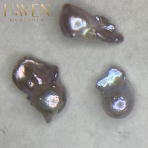 סיטונאי פנינים טבעיות בארוקיות 1-4A, פנינים גדולות לא סדירות בצבע לבן, ורוד וסגול, מים מתוקים, 9-18 מ\\\"מ - Product Image 3