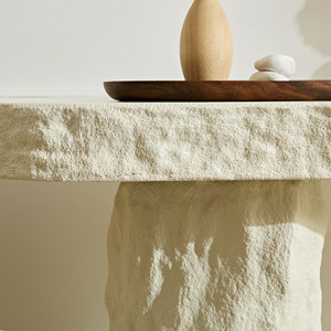 Table <span class=keywords><strong>console</strong></span> au design moderne de 53,94 pouces, table en pierre, table d'entrée en fibre de verre avec pieds irréguliers pour salon - Product Image 4