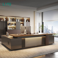 Bureau de direction contemporain et moderne Liyu, extensible, en bois, mobilier commercial, poste de travail du directeur