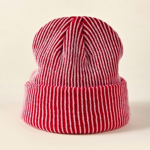 Bonnet tricoté unisexe de luxe en acrylique écologique, cachemire, polaire épaisse et laine, chaud et duveteux, tendance, personnalisé, pour l'hiver, vente en gros - Product Image 3