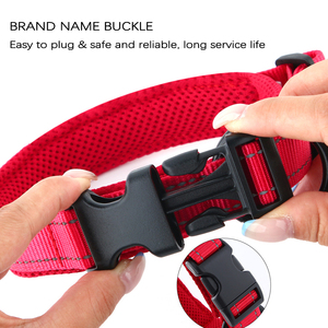 Collier tactique réfléchissant réglable pour animaux de compagnie Rembourrage en maille d'air respirante Nylon solide Polyester disponible en plusieurs couleurs en gros - Product Image 4
