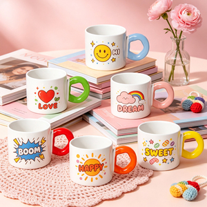 Taza de Cerámica Blanca para Sublimación, 6 Colores, Asa con Diseño Floral, Taza de Café, Personalizable con Foto, Logotipo, Impresión por Transferencia Térmica, Paquete al por Mayor - Product Image 6