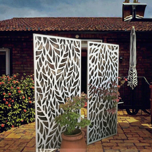 Sơn tĩnh điện trang trí sân vườn laser cắt kim loại tường nghệ thuật ngoài trời riêng tư bảng điều khiển màn hình sân sau viền hàng rào lưới mắt cáo - Product Image 2