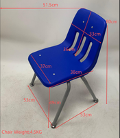 Chaise d'école et de formation empilable OK-519 avec pieds chromés, coque en PP mat et siège rembourré