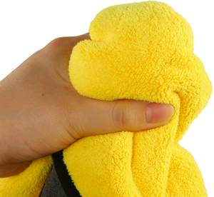 Hai Lớp 600gsm Sợi Nhỏ Xe Làm Sạch Vải Nhanh Chóng Khô Ô Tô Chi Tiết Khăn Sáp Đánh Bóng Làm San Hô Fleece Polyester - Product Image 4