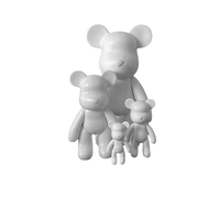 Figurine en vinyle blanc DIY Fluid Bear personnalisable pour peinture acrylique, vente en gros directe usine