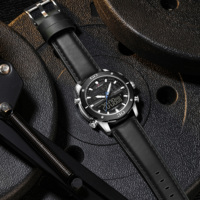 NAVIFORCE Officiel 9294 Montre Homme à Affichage Analogique-Numérique à Quartz Lumineuse avec Fonction Double Heure Sport Décontracté