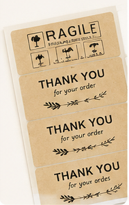 Brown Kraft Sticker <b>Labels</b> Square Adhesive Stickers Die Cut Shipping Address Stickers for Packaging - Product Image 4