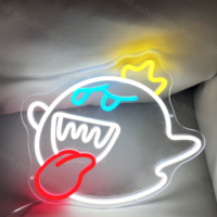 Lumière néon personnalisée en acrylique 3D pour jeux vidéo, étanche IP65, motif de dessin animé mignon, vente en gros, décoration murale néon, sans MOQ