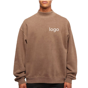 OEM vente en gros 100% coton ras du cou surdimensionné hommes pull sweat lourd vierge Logo personnalisé 3D hiver lâche lavé - Product Image 4