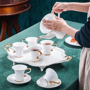 Service à café en céramique <span class=keywords><strong>anglaise</strong></span>, pochette élégante de style européen, en céramique, <span class=keywords><strong>grande</strong></span> capacité, pipette avec poignée dorée, vente en gros, - Product Image 3