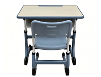 Ensemble Chaise et Bureau Moderne Type C pour Étudiants, Collège, en Bois, Hauteur Réglable, Confortable, Écologique, avec Cadre en Acier, pour Salle de Classe et Étude